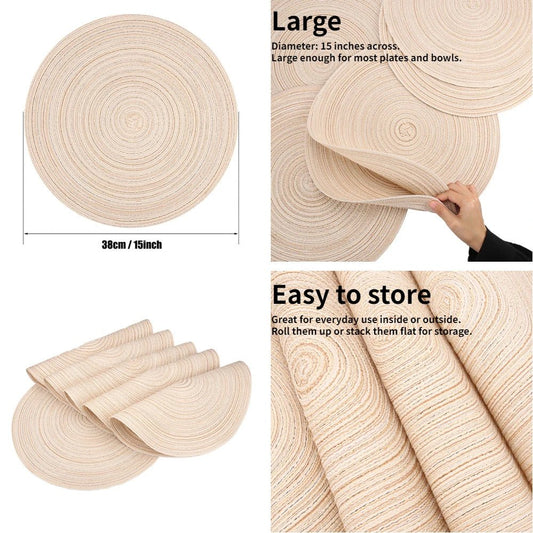 12 - Piece Round Placemat Set (with Coasters) - Urban Jiko