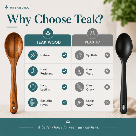 12-Piece Teak Wooden Utensil Set - Urban Jiko