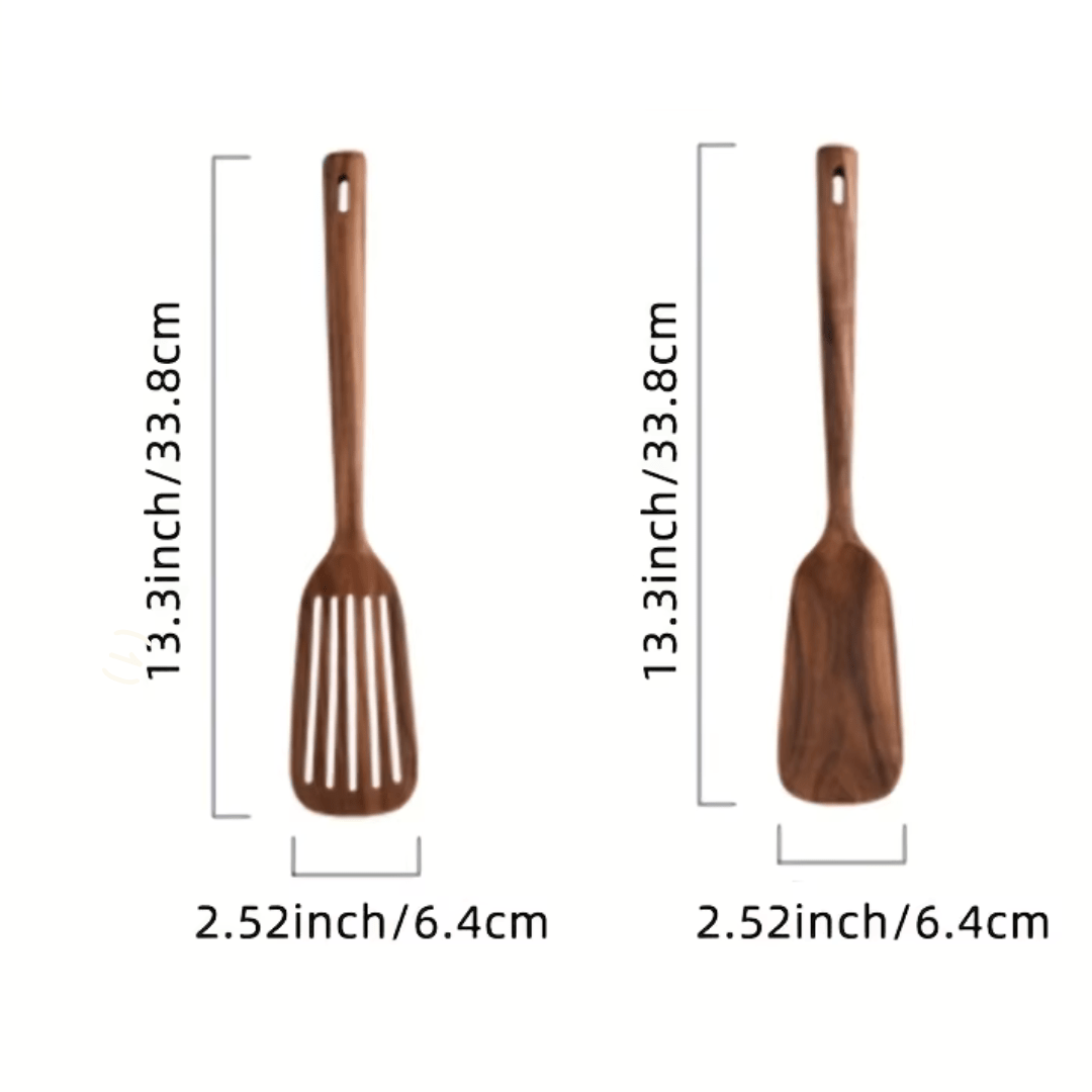 2 - Piece Teak Wooden Spatula Set - Urban Jiko