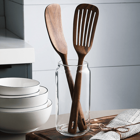 2 - Piece Teak Wooden Spatula Set - Urban Jiko