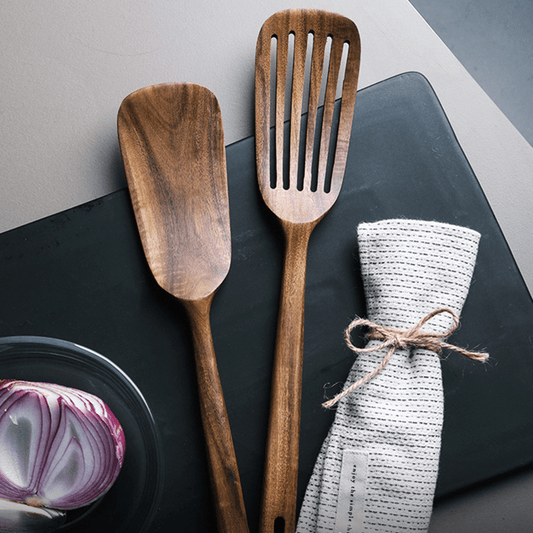 2 - Piece Teak Wooden Spatula Set - Urban Jiko
