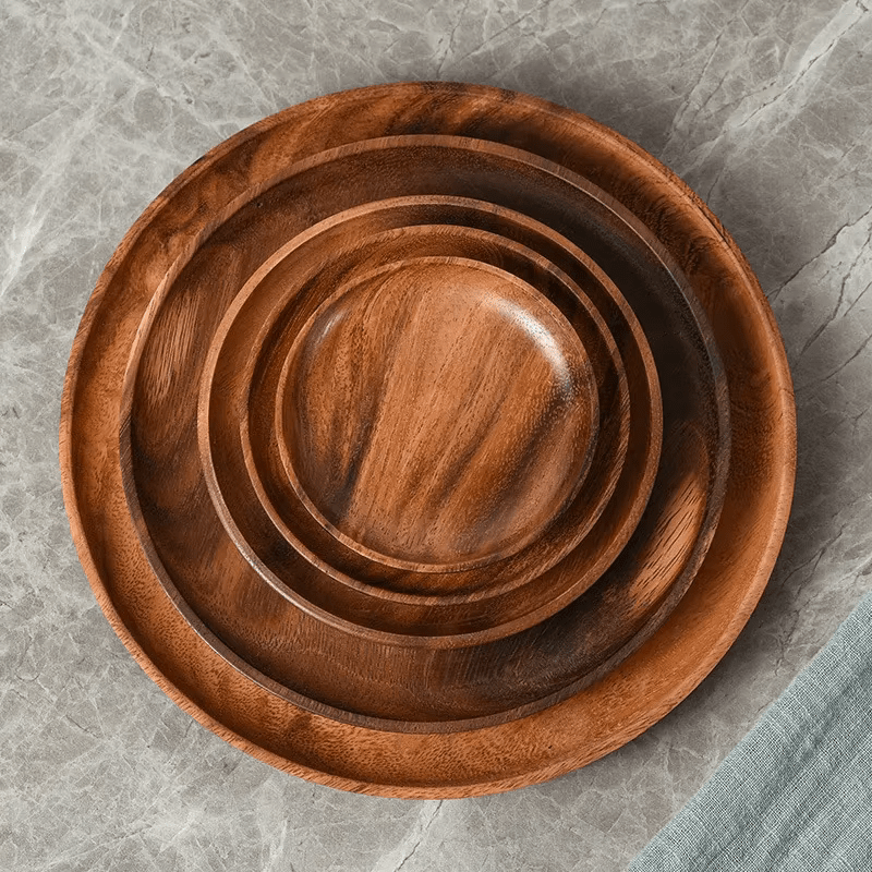 Acacia Wood Serving Trays (Round) - Urban Jiko