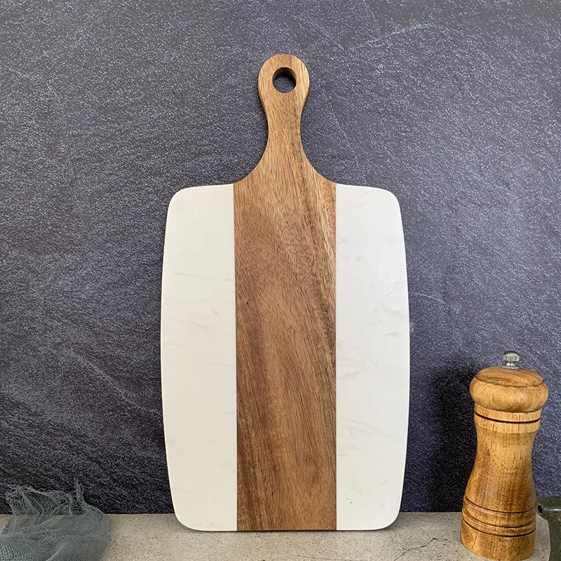 Acacia Wood Stone Hybrid Cheese Board - Urban Jiko