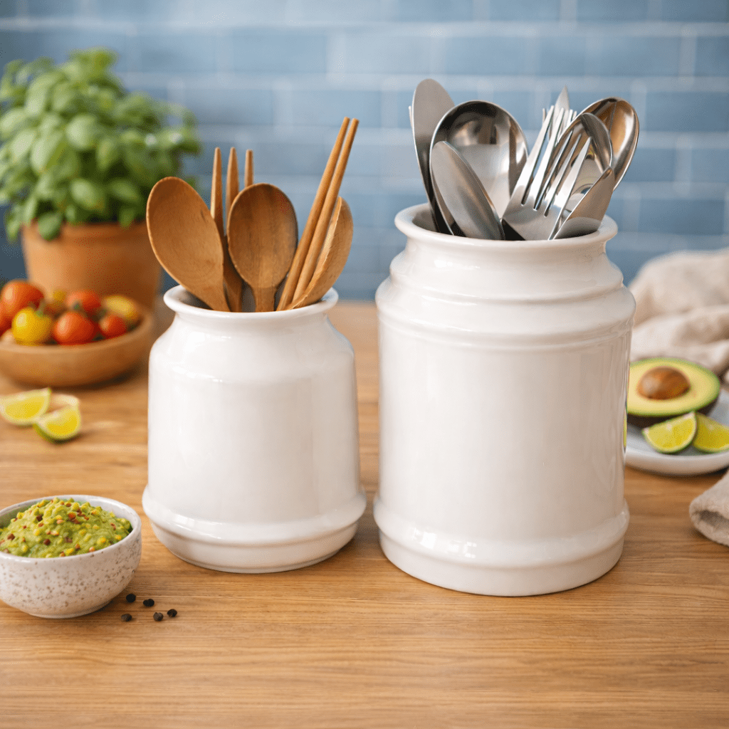 Ceramic Bucket Style Utensil Holder - Urban Jiko