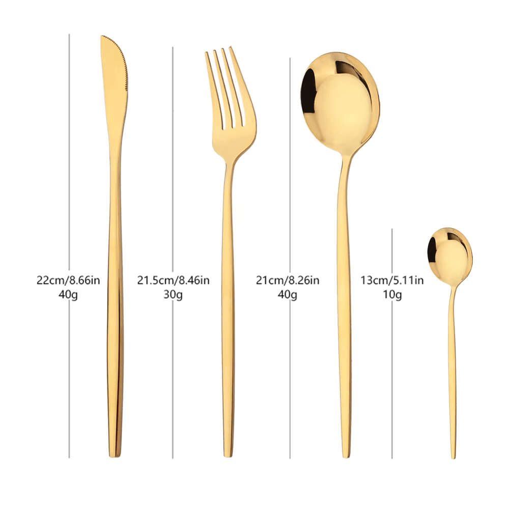 Modern Gold Cutlery Set - Urban Jiko