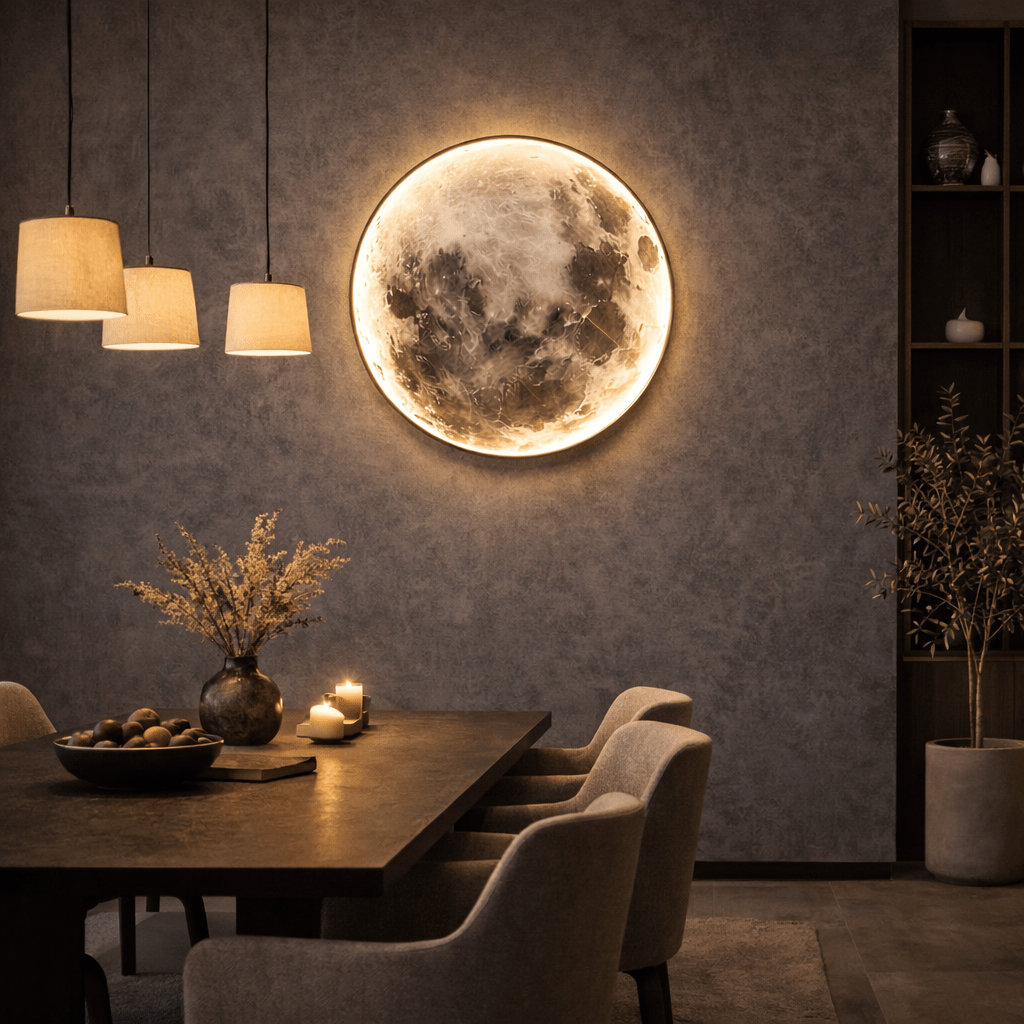 Moonstone Ambient Wall Light | Modern Lunar Decorative Wall Lamp