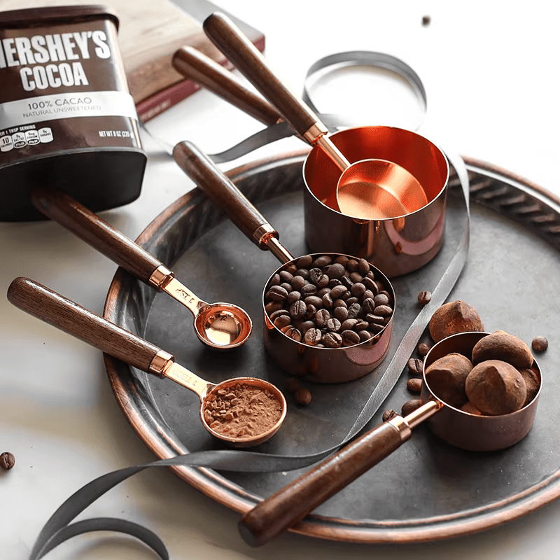 Rose Gold Wooden Measuring Set (8 Piece Set) - Urban Jiko