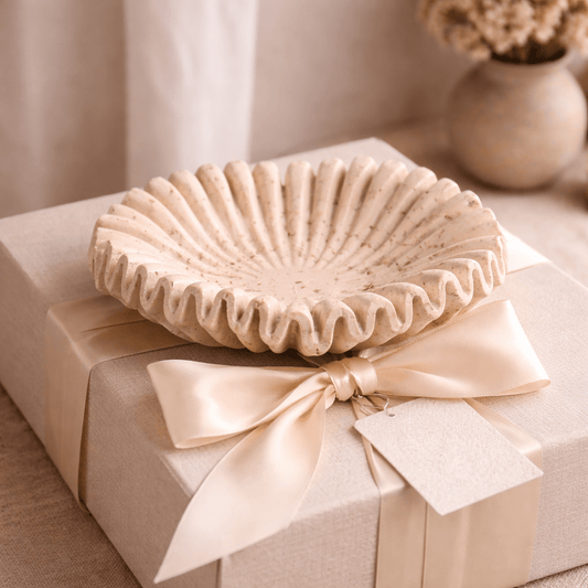Solace Pleated Marble Bowl - Urban Jiko