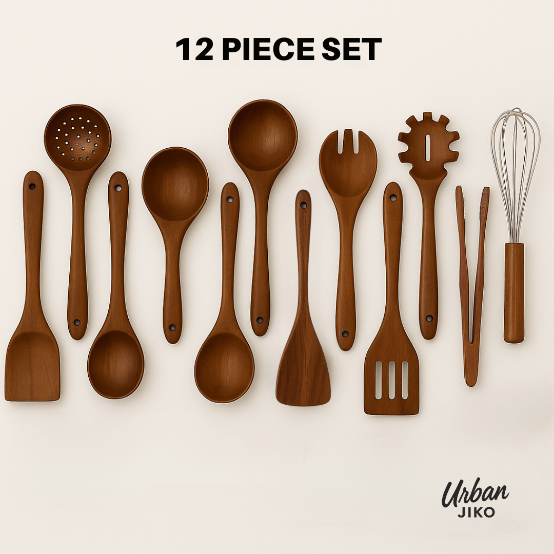 Teak Wooden Utensil Set - Urban Jiko