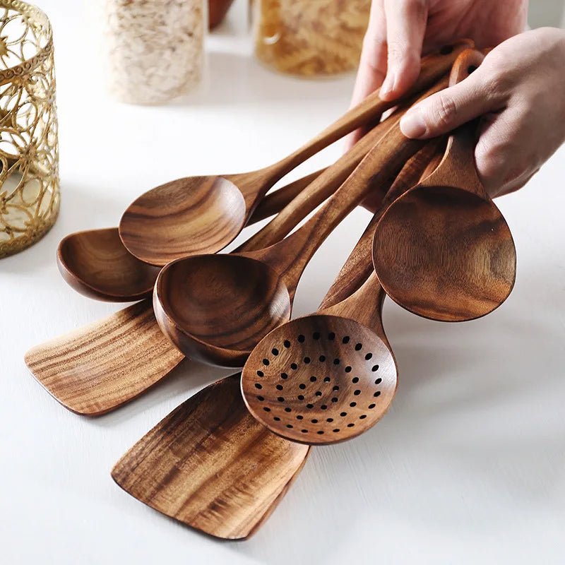 Teak Wooden Utensil Set - Urban Jiko
