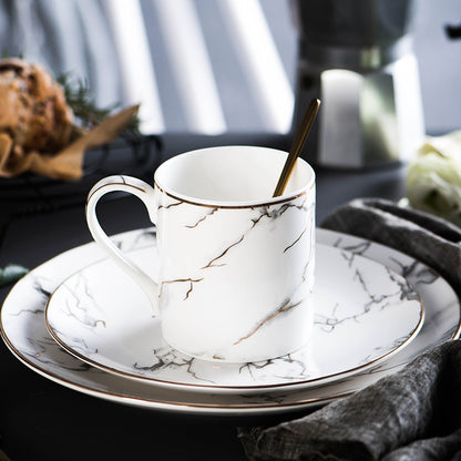 Marbled Ceramic Dinner Plate