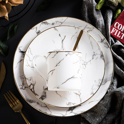 Marbled Ceramic Dinner Plate