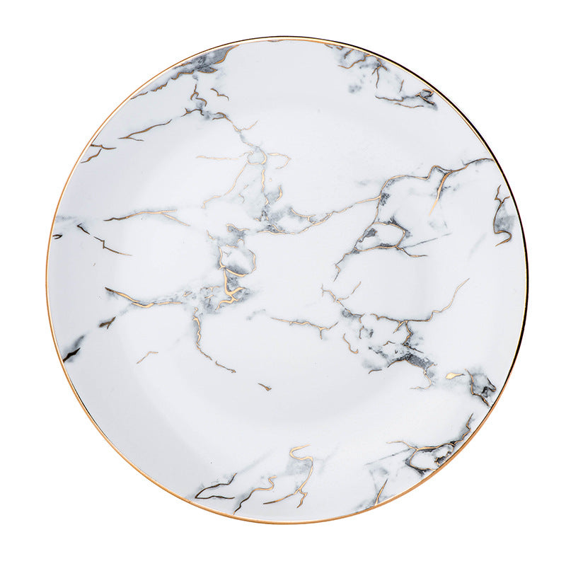 Marbled Ceramic Dinner Plate