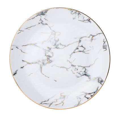 Marbled Ceramic Dinner Plate