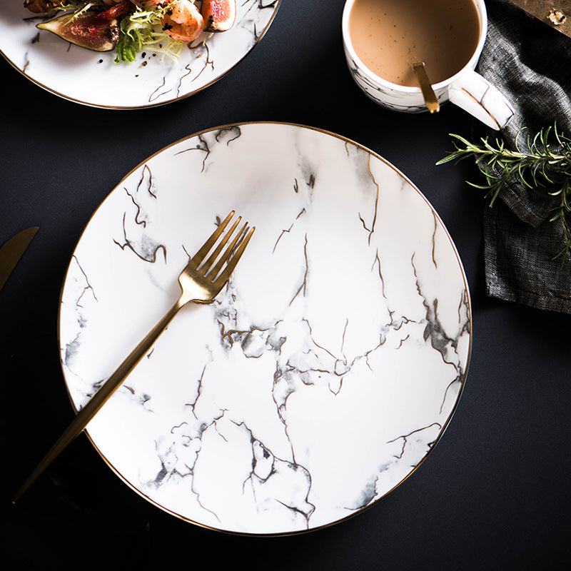Marbled Ceramic Dinner Plate