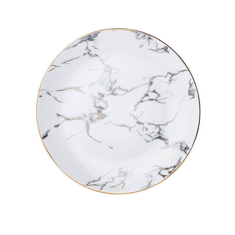 Marbled Ceramic Dinner Plate