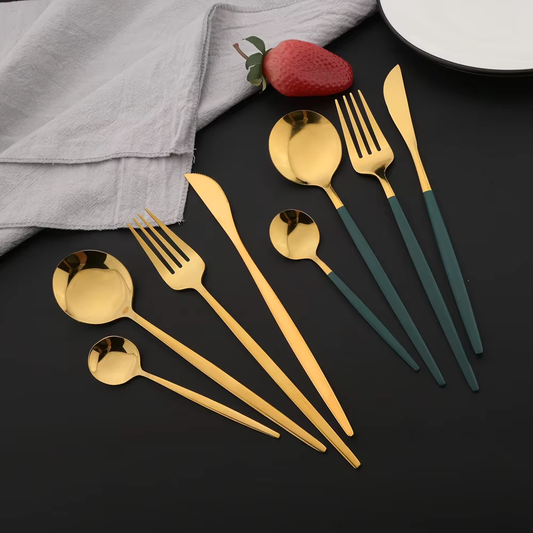 Modern Gold Cutlery Set