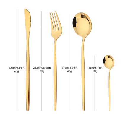 Modern Gold Cutlery Set