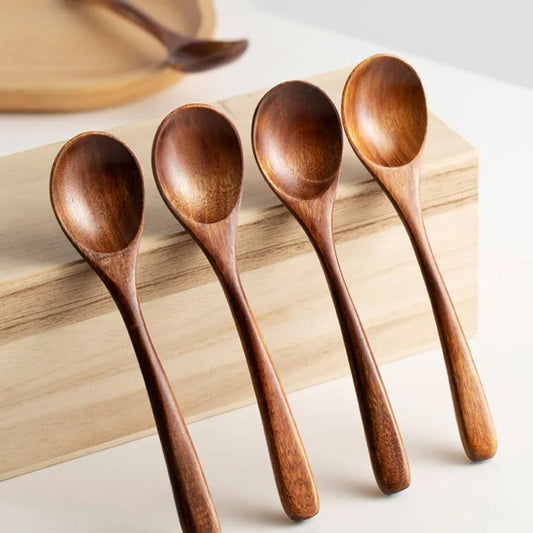 Premium Wooden Eating Spoons (4 set)