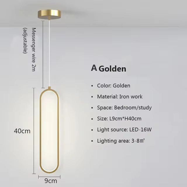 Modern LED Oval Pendant Lamp