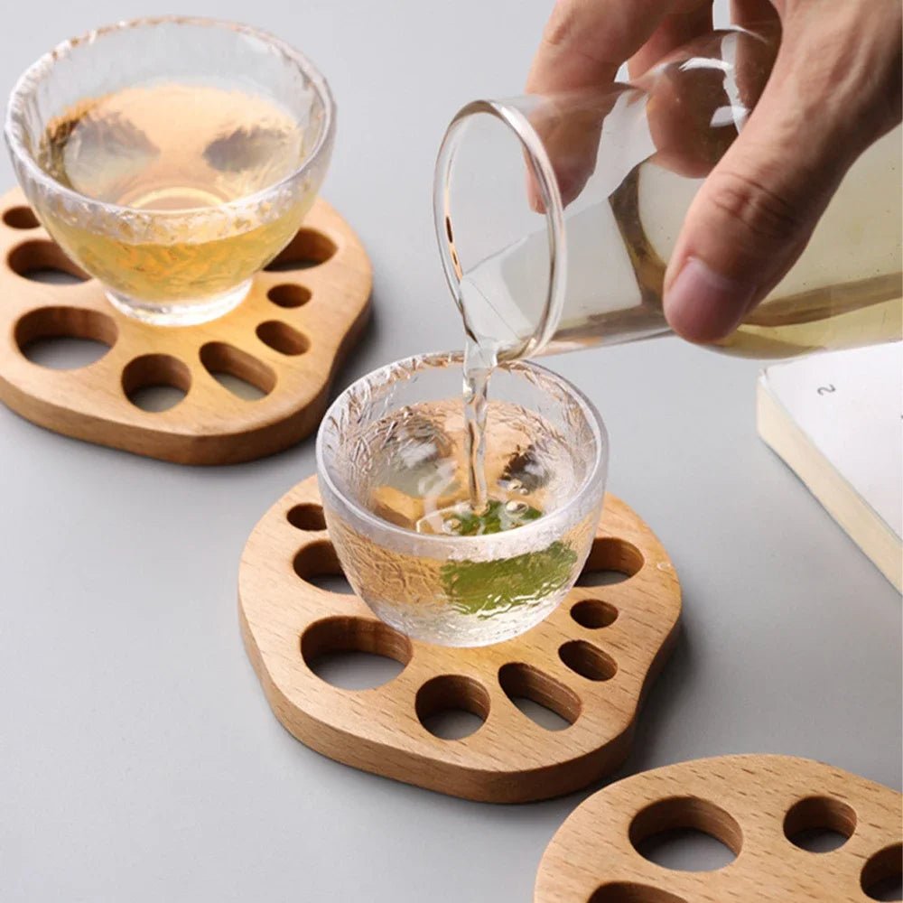 6 - Piece Beech Wood Coaster Set - Urban Jiko