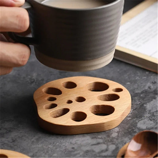 6 - Piece Beech Wood Coaster Set - Urban Jiko