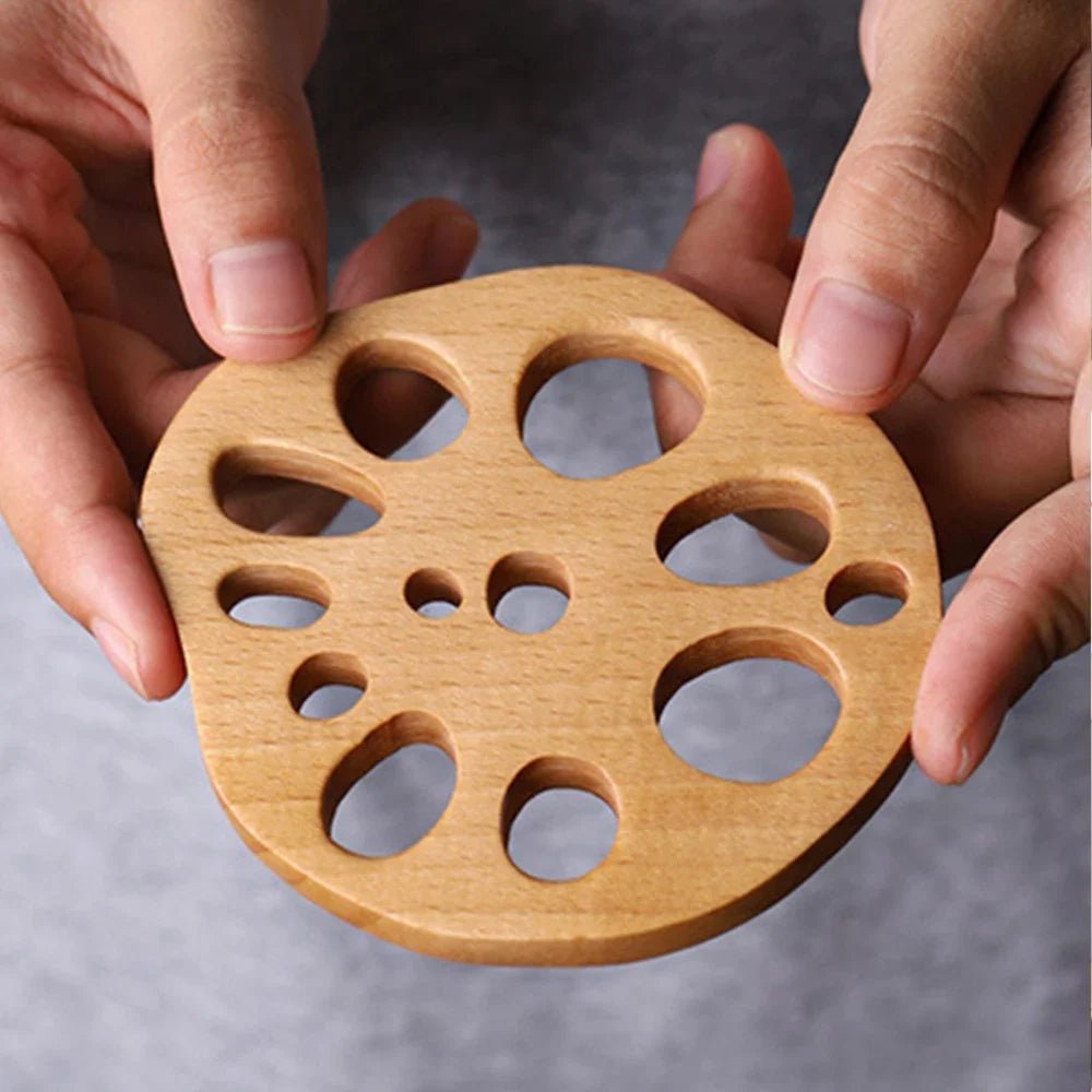 6 - Piece Beech Wood Coaster Set - Urban Jiko