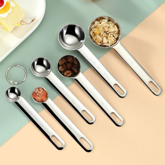 6 - Piece Stainless Steel Measuring Spoon Set - Urban Jiko