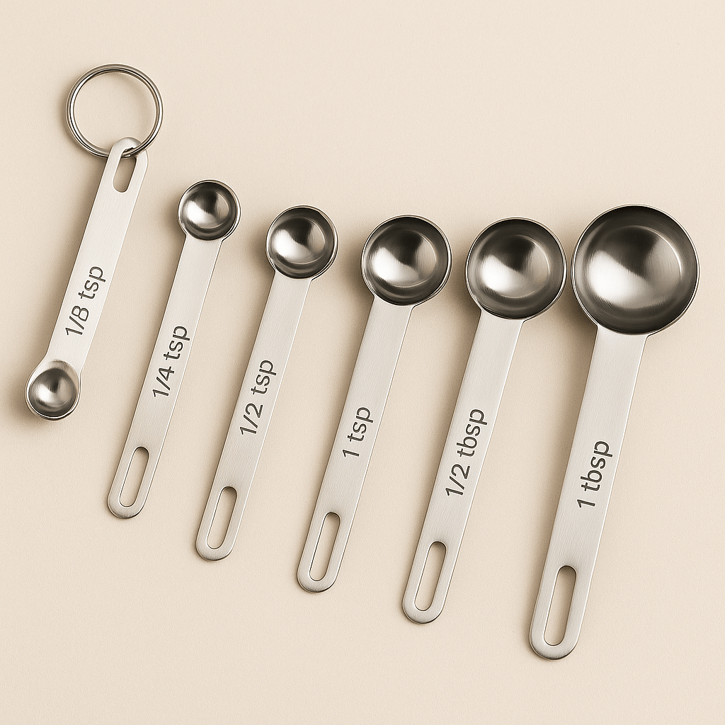 6 - Piece Stainless Steel Measuring Spoon Set - Urban Jiko