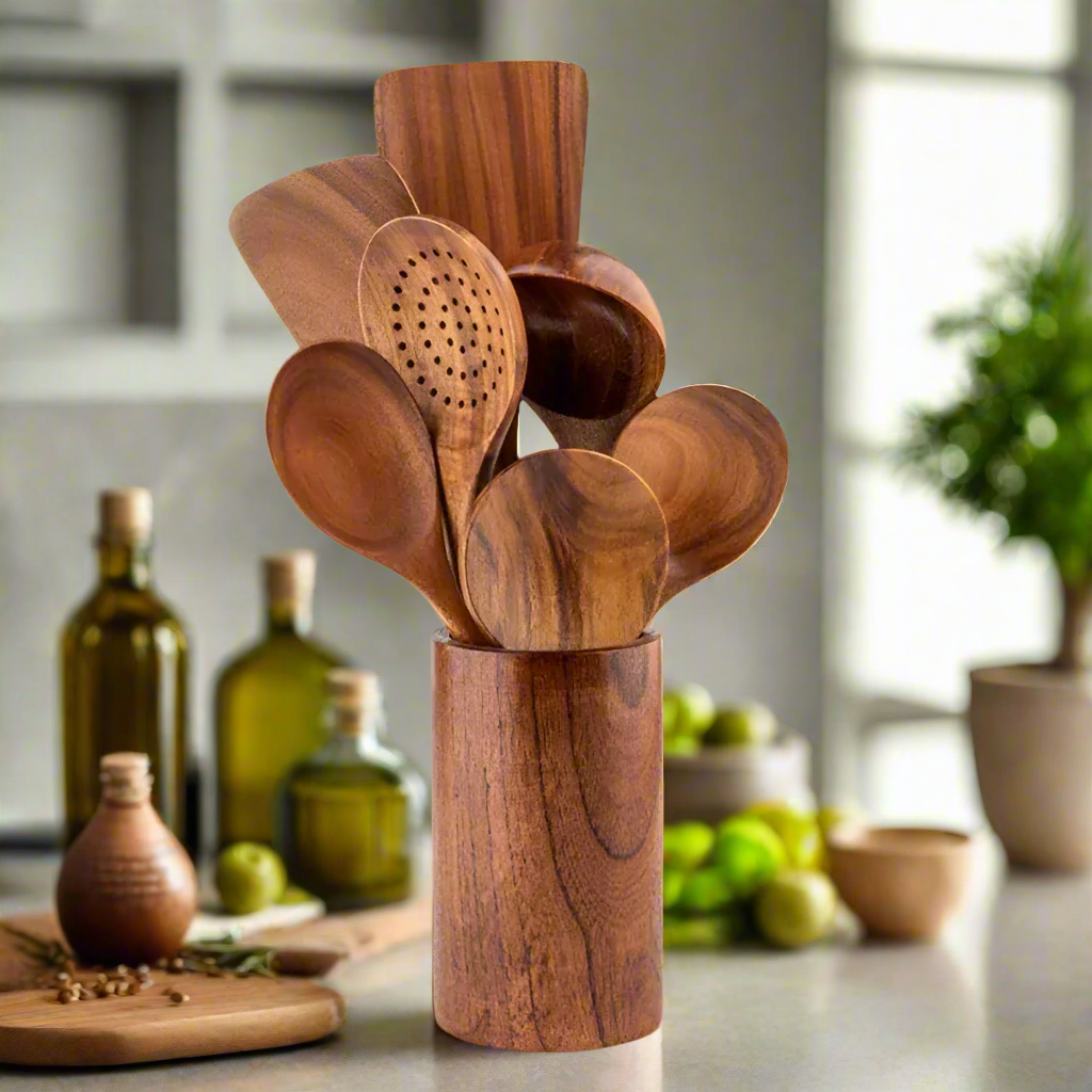 TeakWoodenUtensilSet