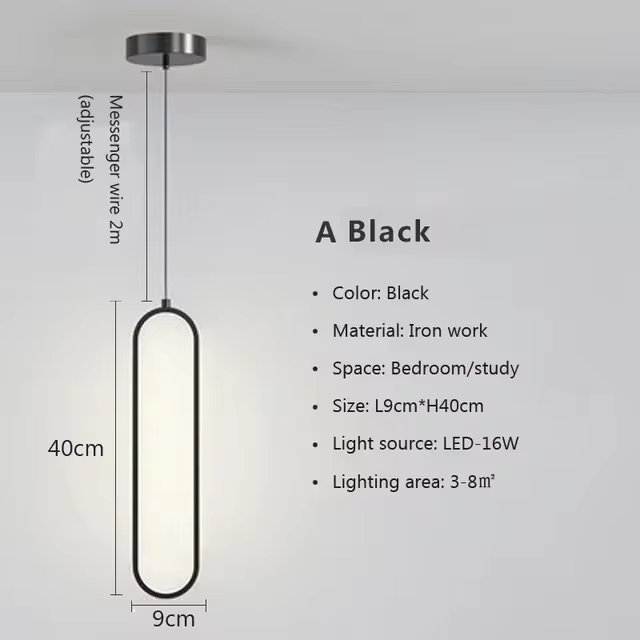 Modern LED Oval Pendant Lamp