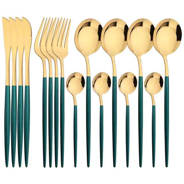 Modern Gold Cutlery Set