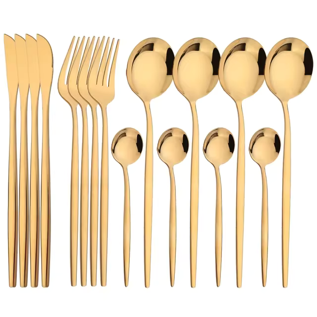 Modern Gold Cutlery Set