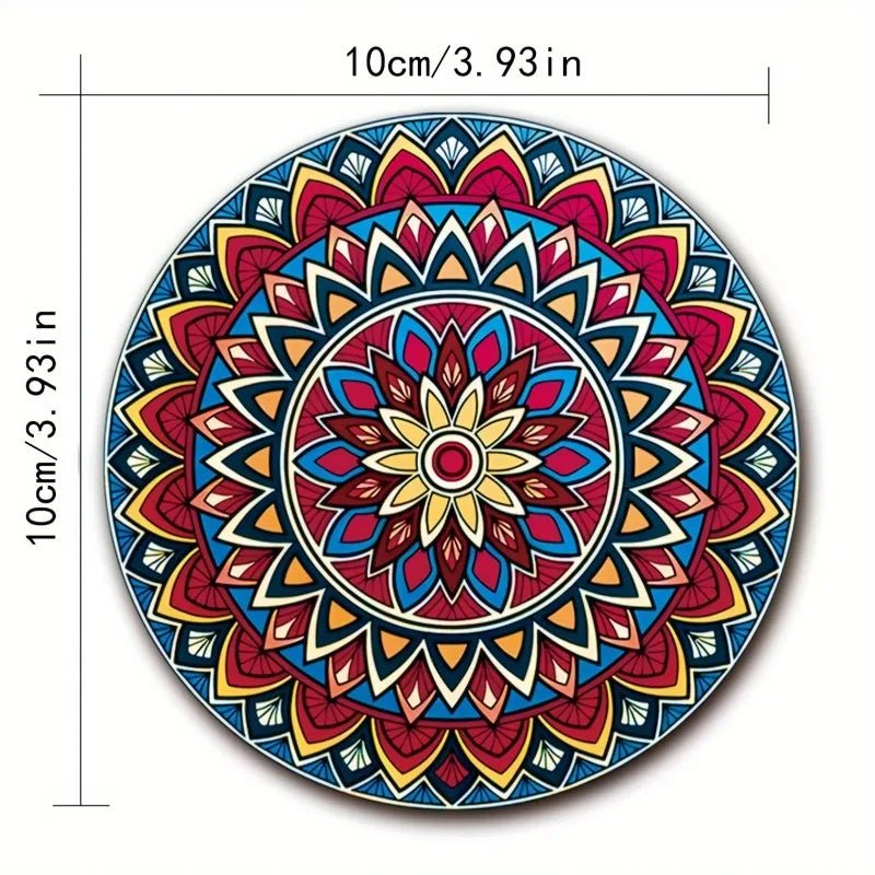 8 - Piece Mandala Wooden Coaster Set - Urban Jiko