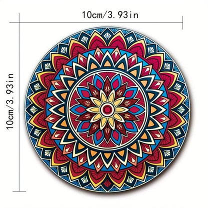 8 - Piece Mandala Wooden Coaster Set - Urban Jiko