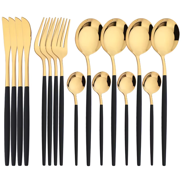 Modern Gold Cutlery Set