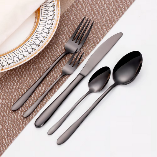 Modern Black Cutlery Set