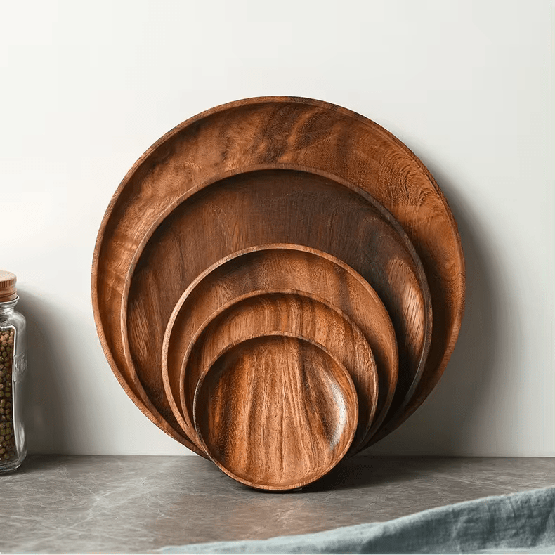 Acacia Wood Serving Trays (Round) - Urban Jiko