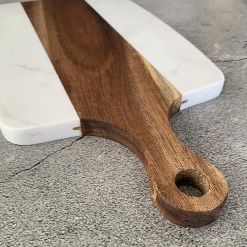 Acacia Wood Stone Hybrid Cheese Board - Urban Jiko