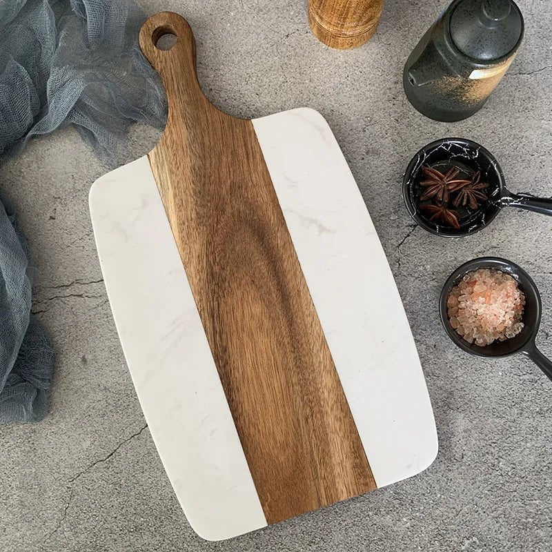 Acacia Wood Stone Hybrid Cheese Board - Urban Jiko