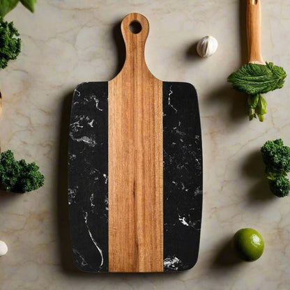 Acacia Wood Stone Hybrid Cheese Board - Urban Jiko