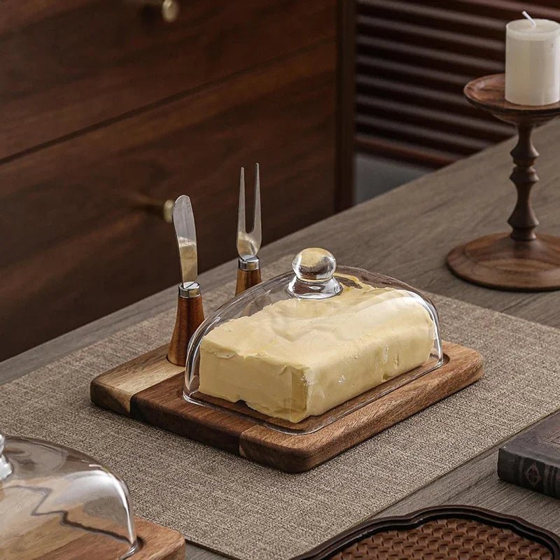 Acacia Wooden Butter Dish Set - Urban Jiko
