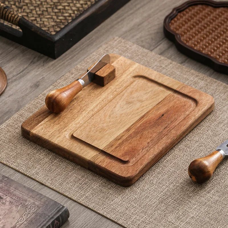 Acacia Wooden Butter Dish Set - Urban Jiko