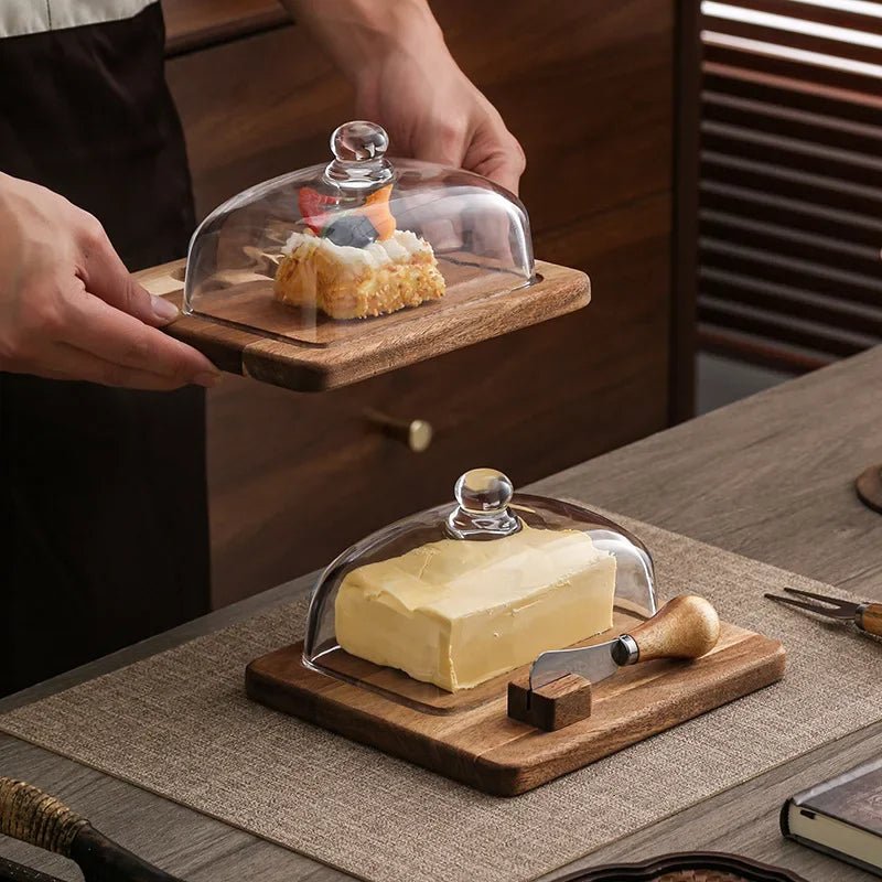 Acacia Wooden Butter Dish Set - Urban Jiko