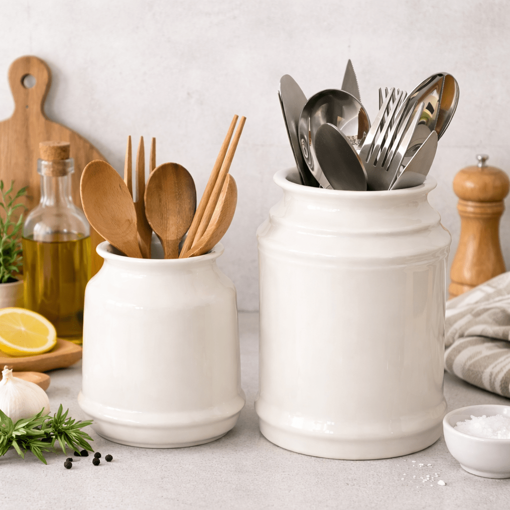 Ceramic Bucket Style Utensil Holder - Urban Jiko