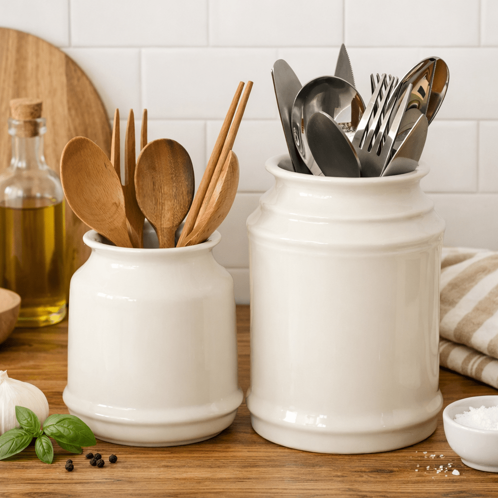 Ceramic Bucket Style Utensil Holder - Urban Jiko