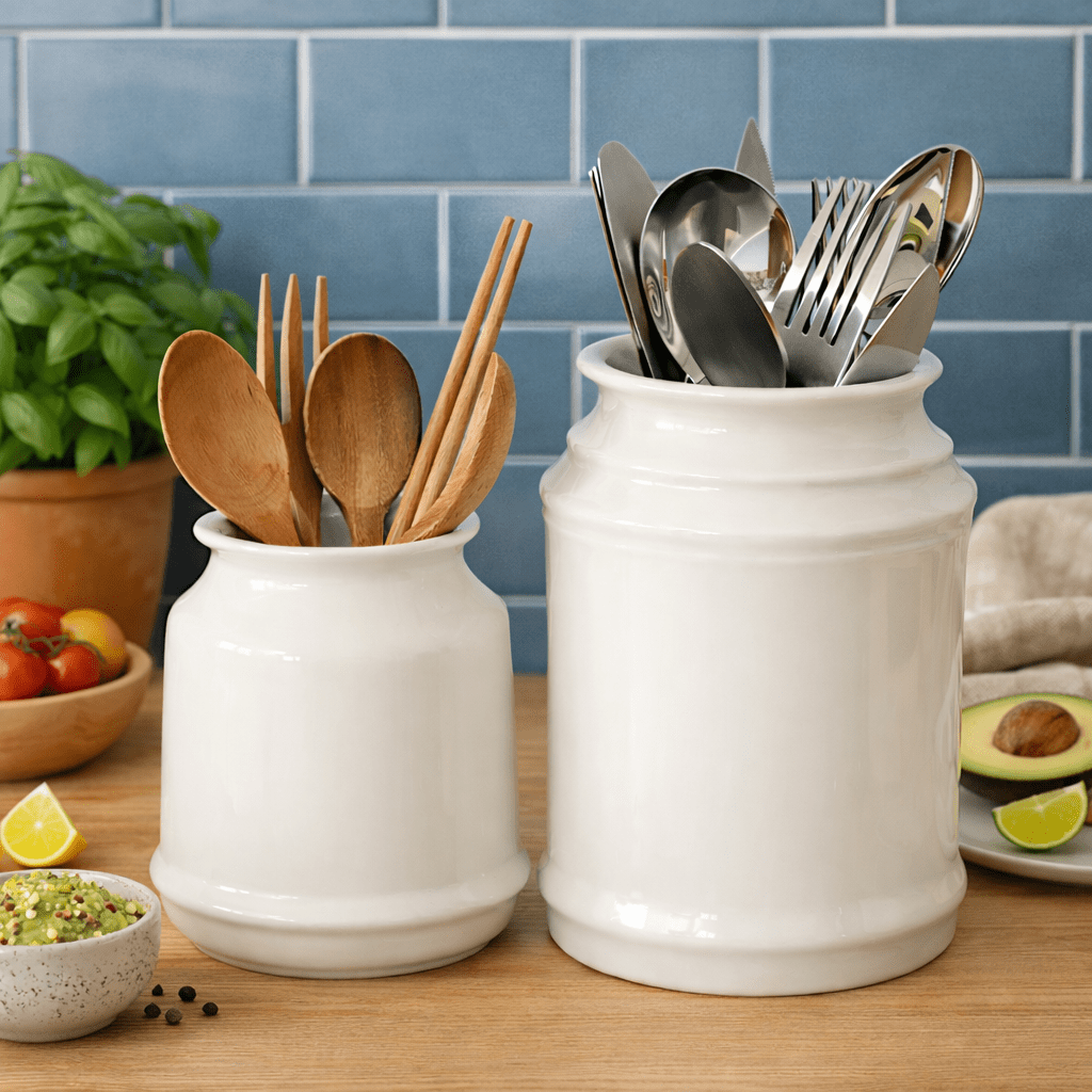 Ceramic Bucket Style Utensil Holder - Urban Jiko
