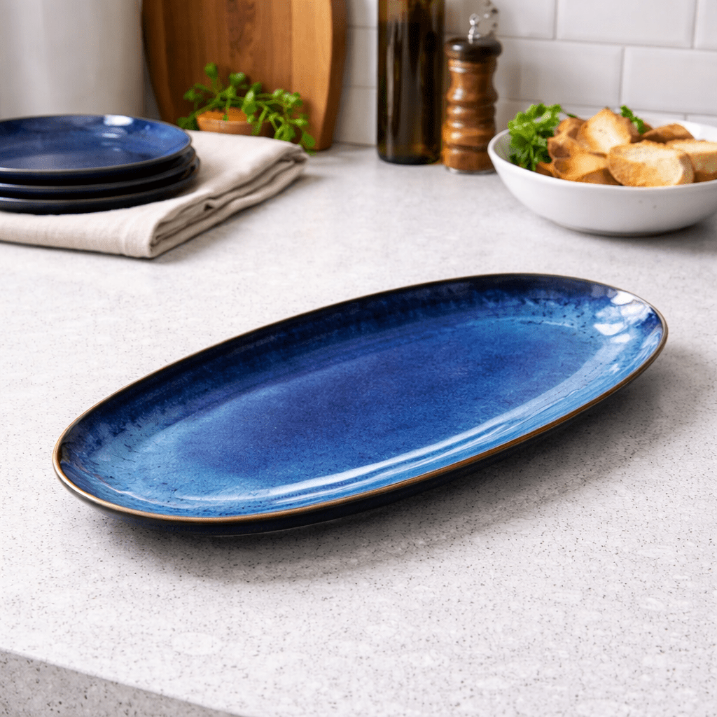 Cobalt Cat’s Eye Serving Dish - Urban Jiko