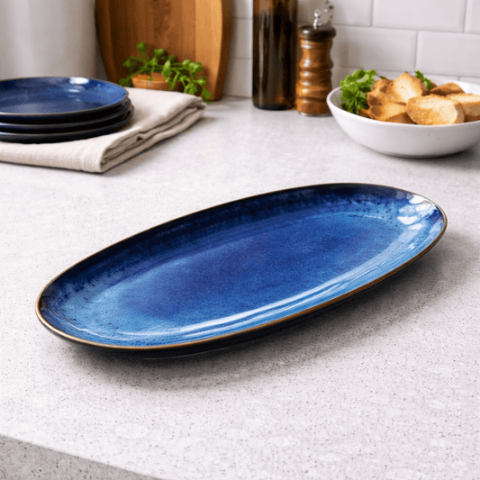 Cobalt Cat’s Eye Serving Dish - Urban Jiko