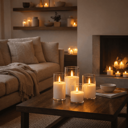 Elegant Candle Collection, 3 - Piece Flameless Candle Set. - Urban Jiko